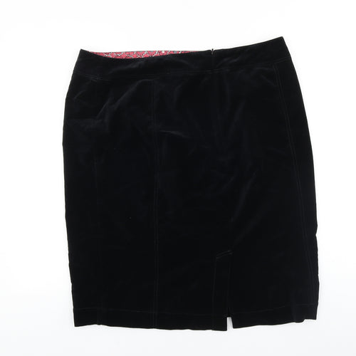 Boden Womens Black Polyester Straight & Pencil Skirt Size 18 Zip
