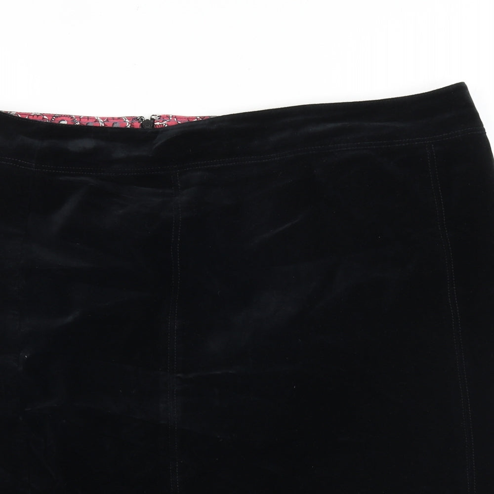 Boden Womens Black Polyester Straight & Pencil Skirt Size 18 Zip