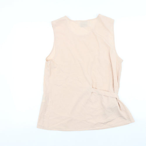 VERO MODA Womens Pink Polyester Basic Tank Size L Round Neck
