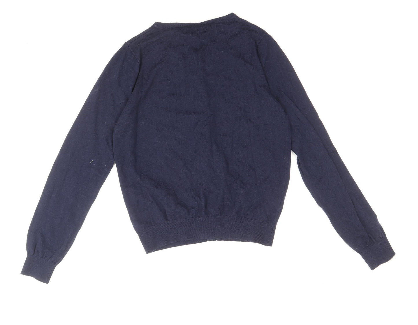NEXT Womens Blue Round Neck Cotton Cardigan Jumper Size 12
