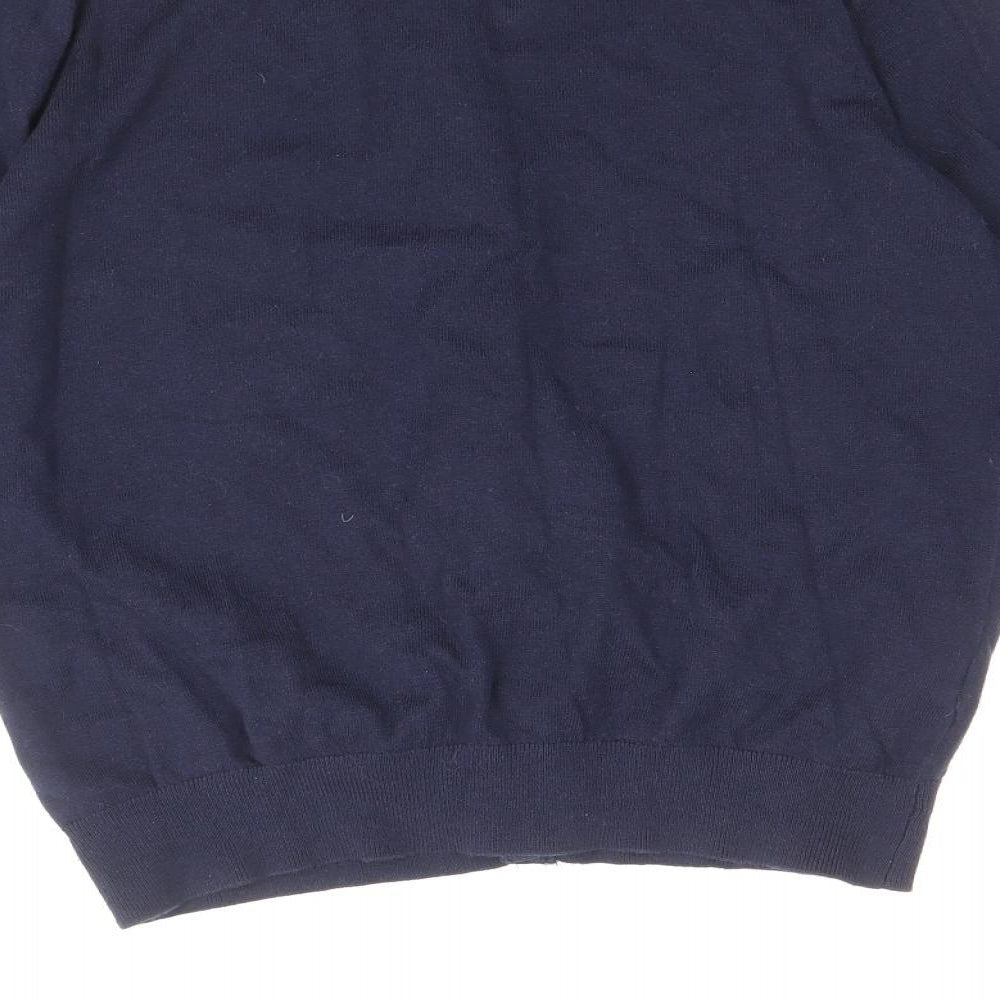 NEXT Womens Blue Round Neck Cotton Cardigan Jumper Size 12
