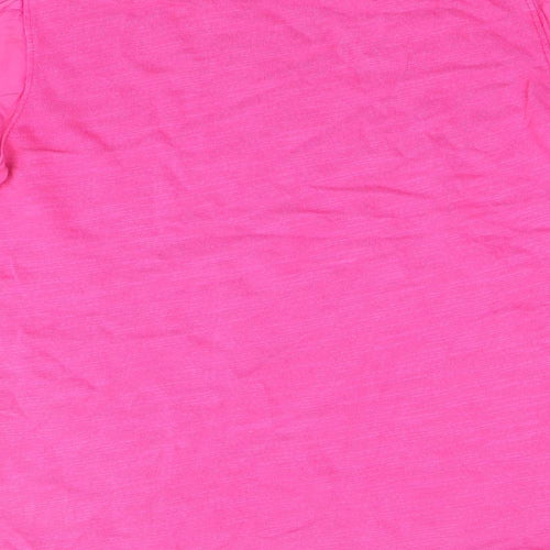 Marks and Spencer Womens Pink 100% Cotton Basic Blouse Size 6 Scoop Neck