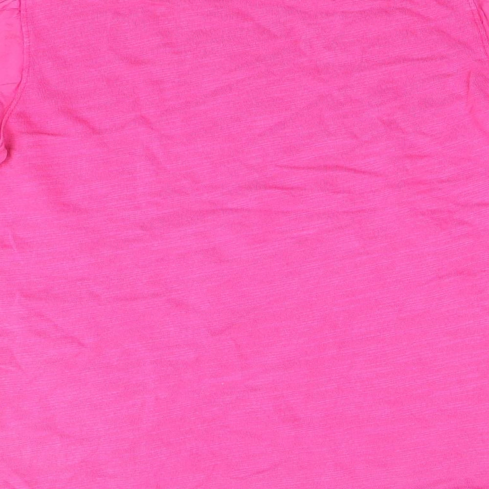 Marks and Spencer Womens Pink 100% Cotton Basic Blouse Size 6 Scoop Neck