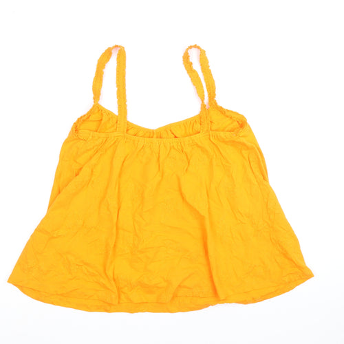 Per Una Womens Orange Floral 100% Cotton Camisole Tank Size 8 V-Neck