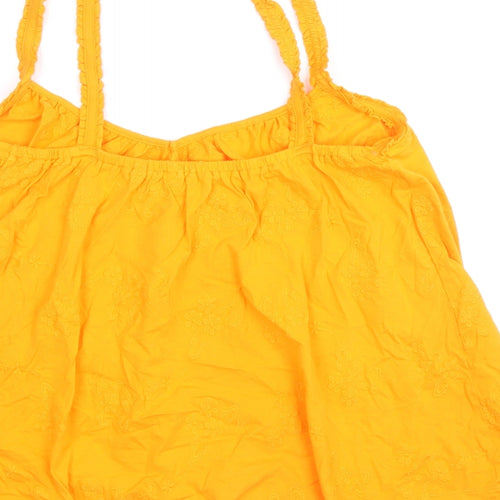Per Una Womens Orange Floral 100% Cotton Camisole Tank Size 8 V-Neck