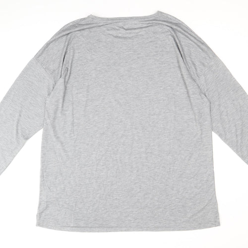 Marks and Spencer Womens Grey Polyester Basic T-Shirt Size 18 Round Neck