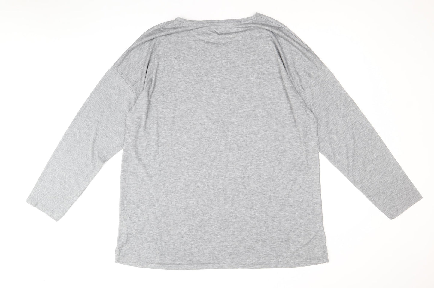 Marks and Spencer Womens Grey Polyester Basic T-Shirt Size 18 Round Neck