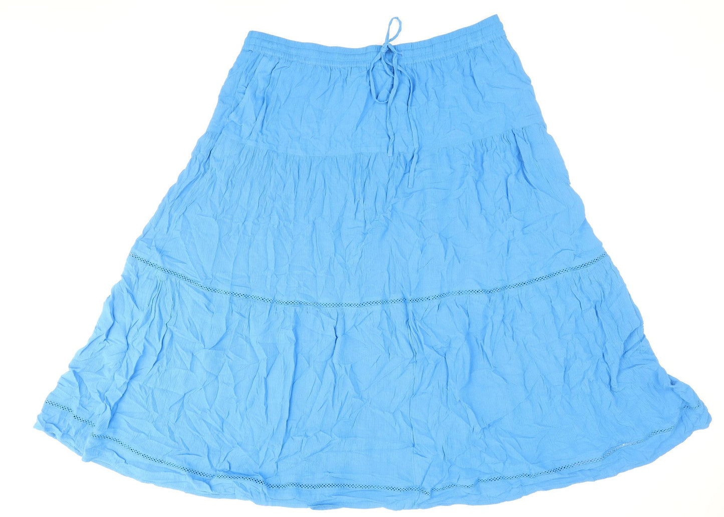 Marks and Spencer Womens Blue Viscose Peasant Skirt Size 22 Drawstring