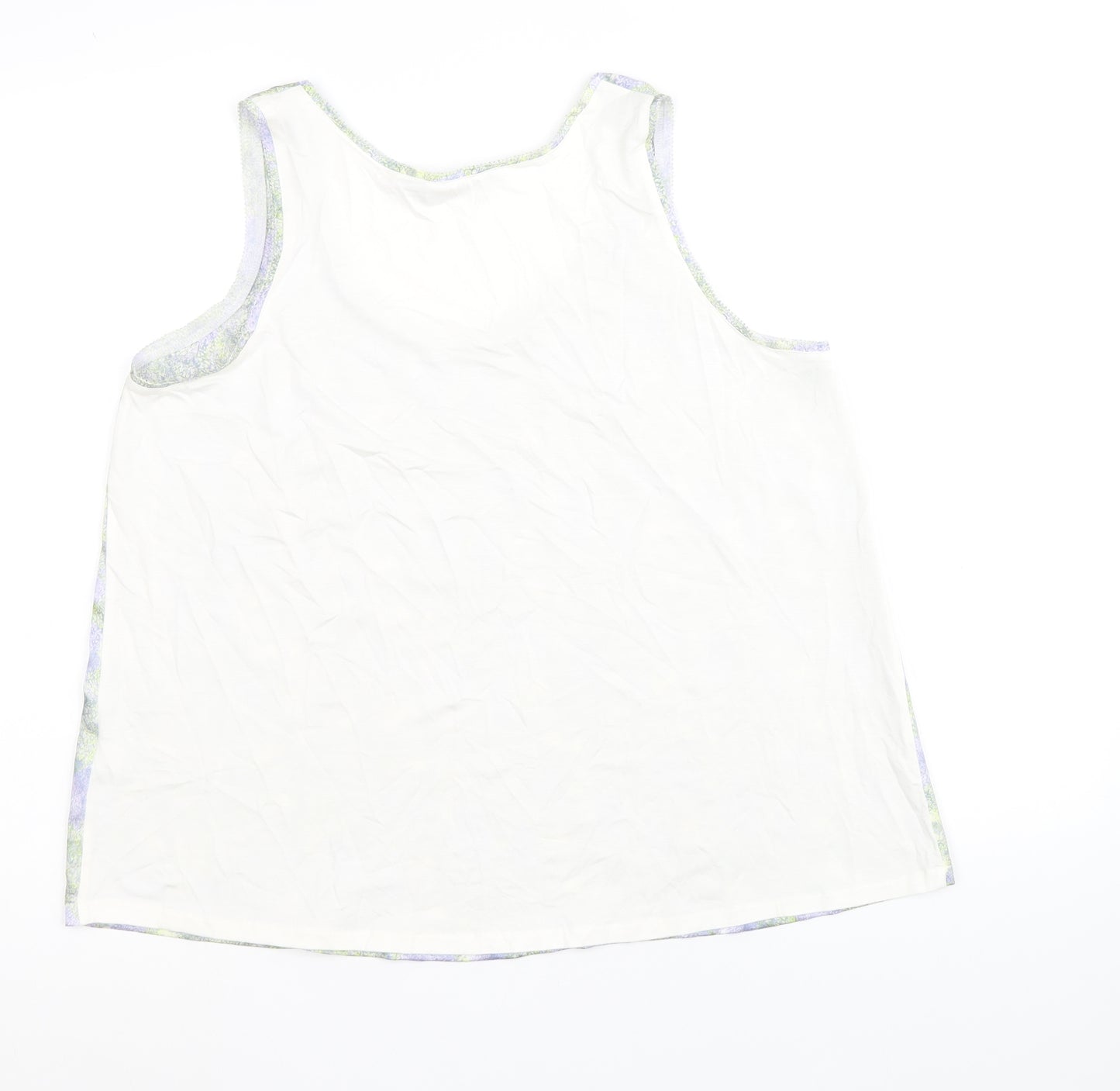 Marks and Spencer Womens Multicoloured Geometric Polyethylene Basic Tank Size 10 Round Neck