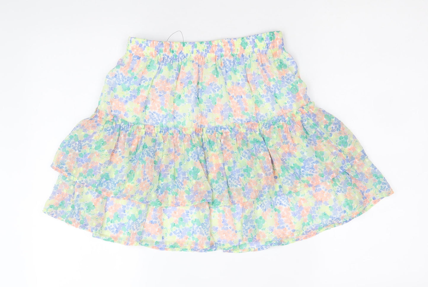 Marks and Spencer Girls Multicoloured Geometric Polyester Flare Skirt Size 13-14 Years Regular Pull On