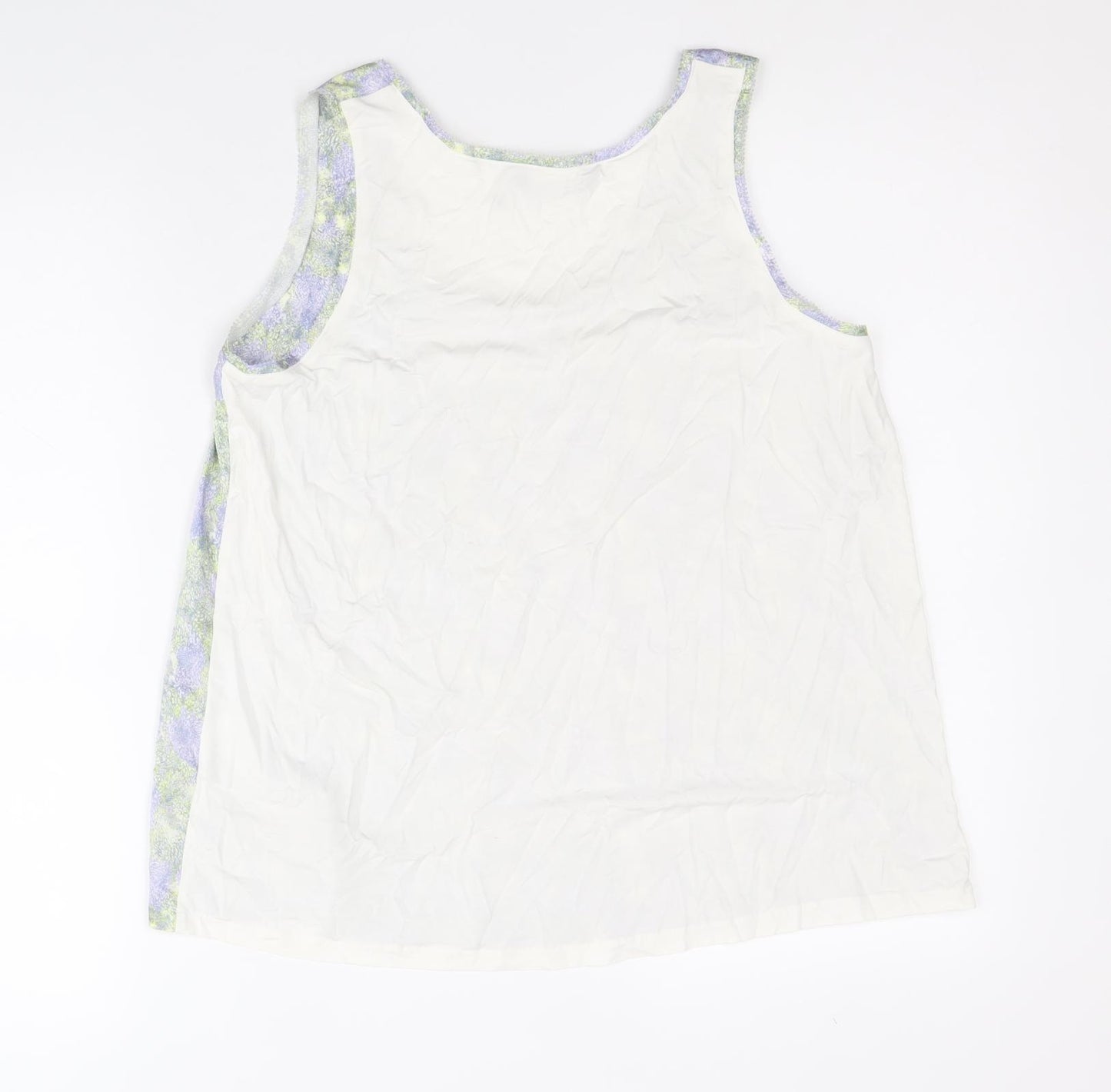 Marks and Spencer Womens Multicoloured Geometric Polyester Basic Tank Size 8 Round Neck