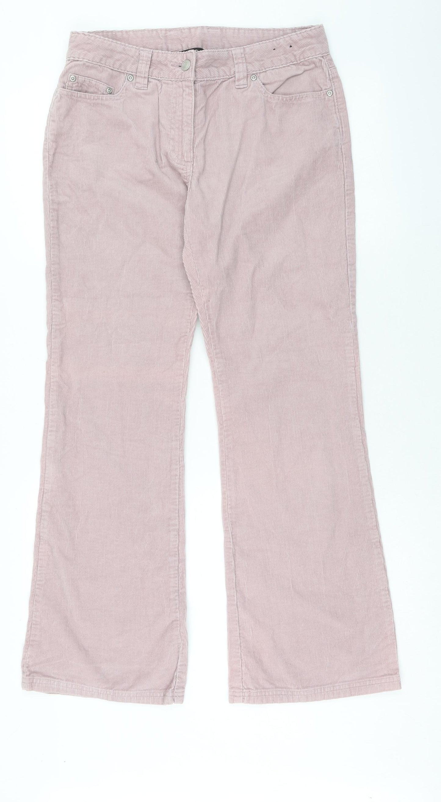 Dorothy Perkins Womens Pink Cotton Trousers Size 12 Regular Zip