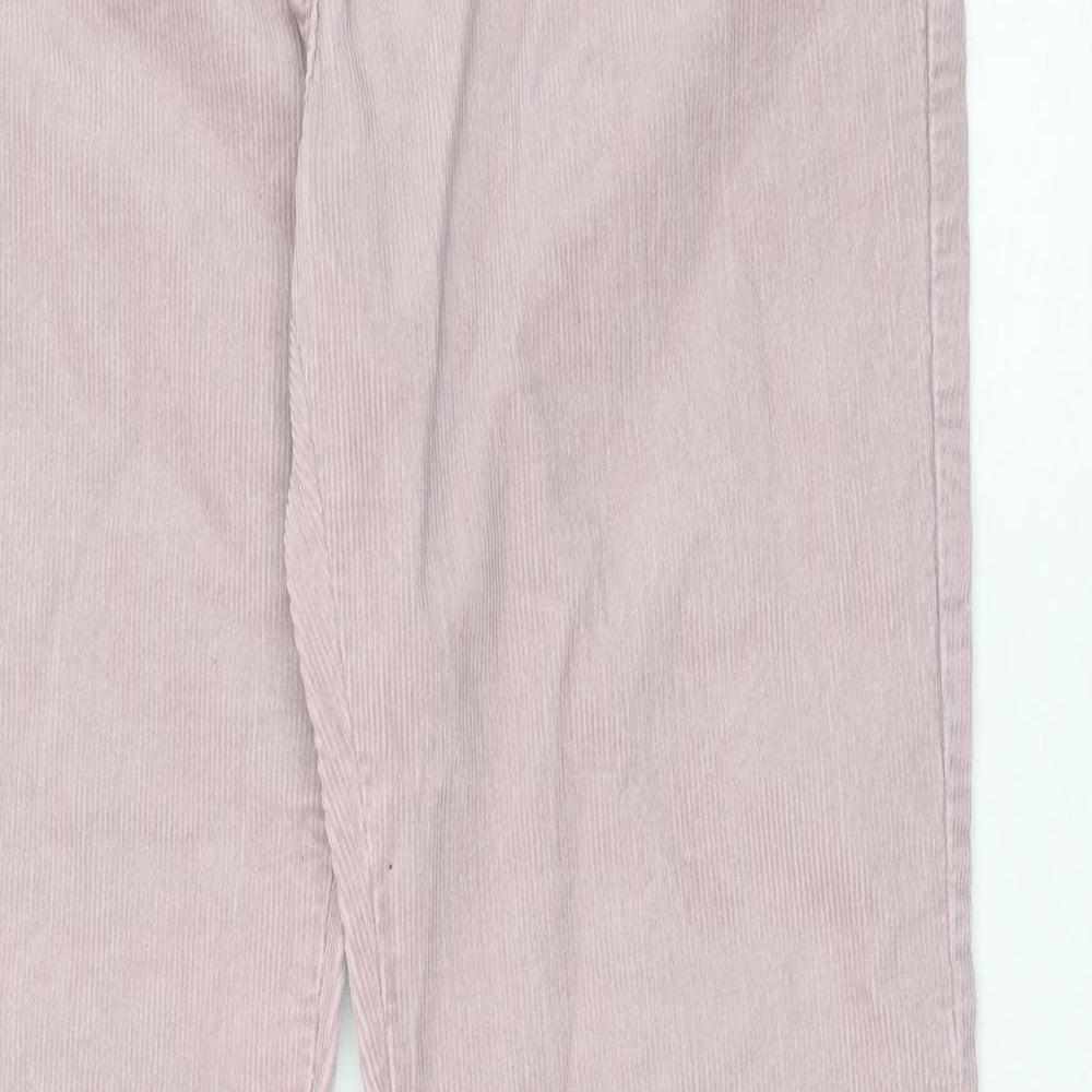 Dorothy Perkins Womens Pink Cotton Trousers Size 12 Regular Zip