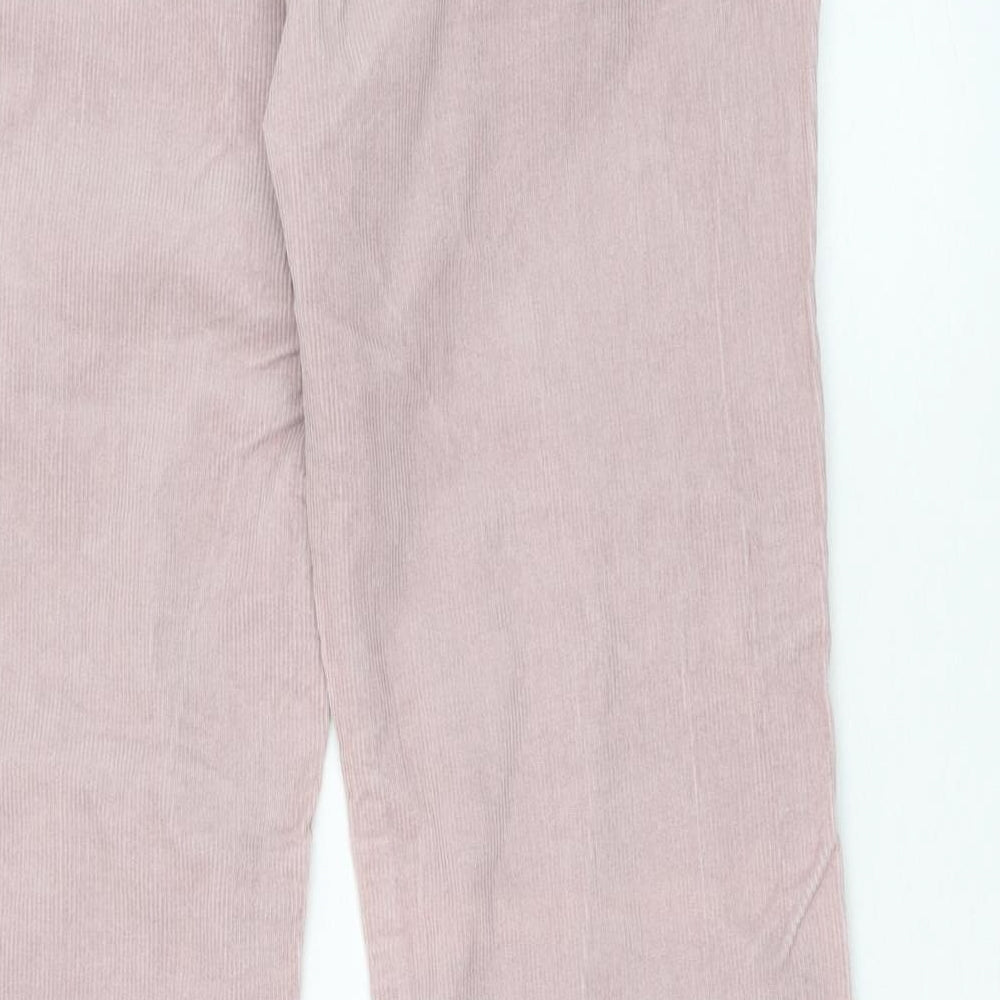 Dorothy Perkins Womens Pink Cotton Trousers Size 12 Regular Zip
