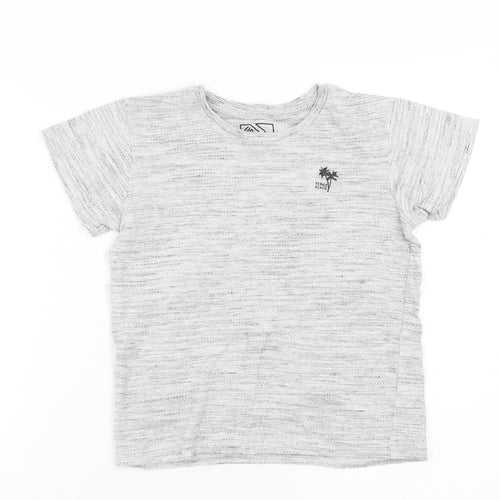 Matalan Boys Grey Cotton Basic T-Shirt Size 9 Years Round Neck Pullover