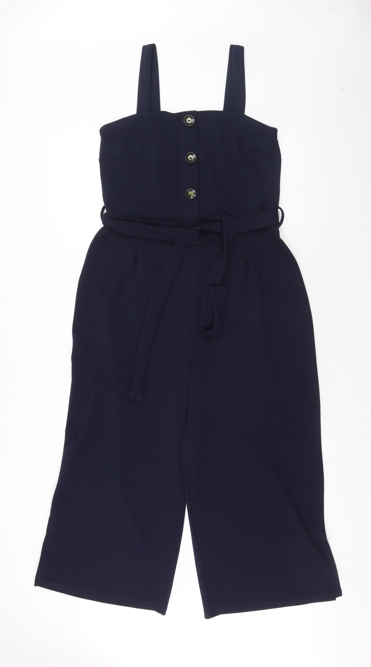 Preworn Womens Blue Polyester Coverall One-Piece Size 16 Pullover