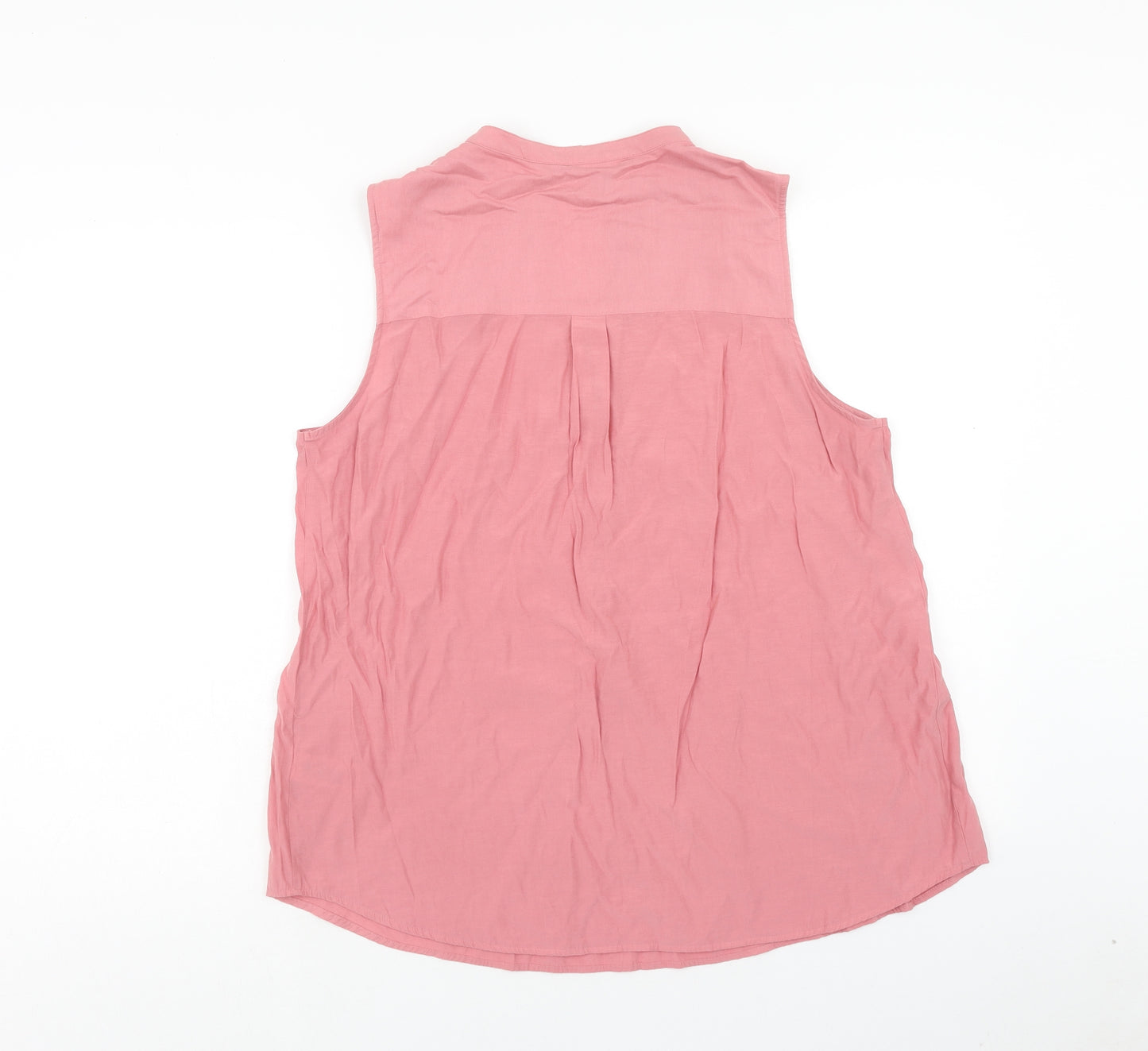 Marks and Spencer Womens Pink Polyester Basic Blouse Size 18 V-Neck