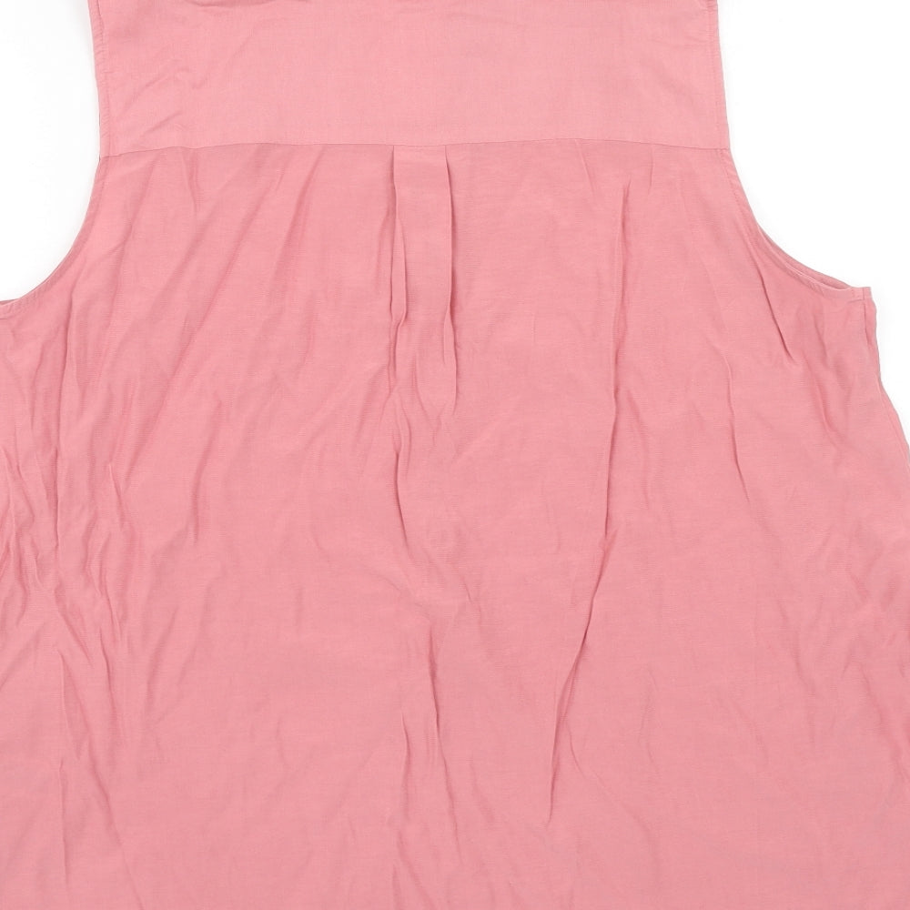 Marks and Spencer Womens Pink Polyester Basic Blouse Size 18 V-Neck