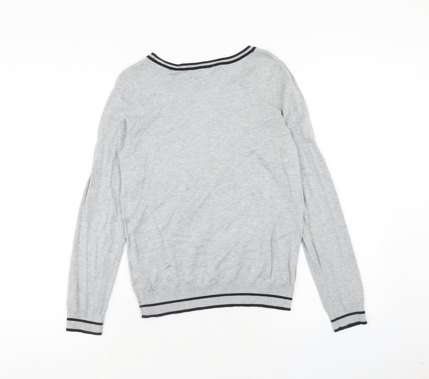 Debenhams Womens Grey Round Neck Viscose Pullover Jumper Size 12