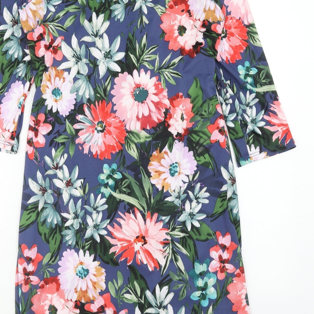 Savoir Womens Multicoloured Floral Polyester Shift Size 16 Boat Neck Pullover