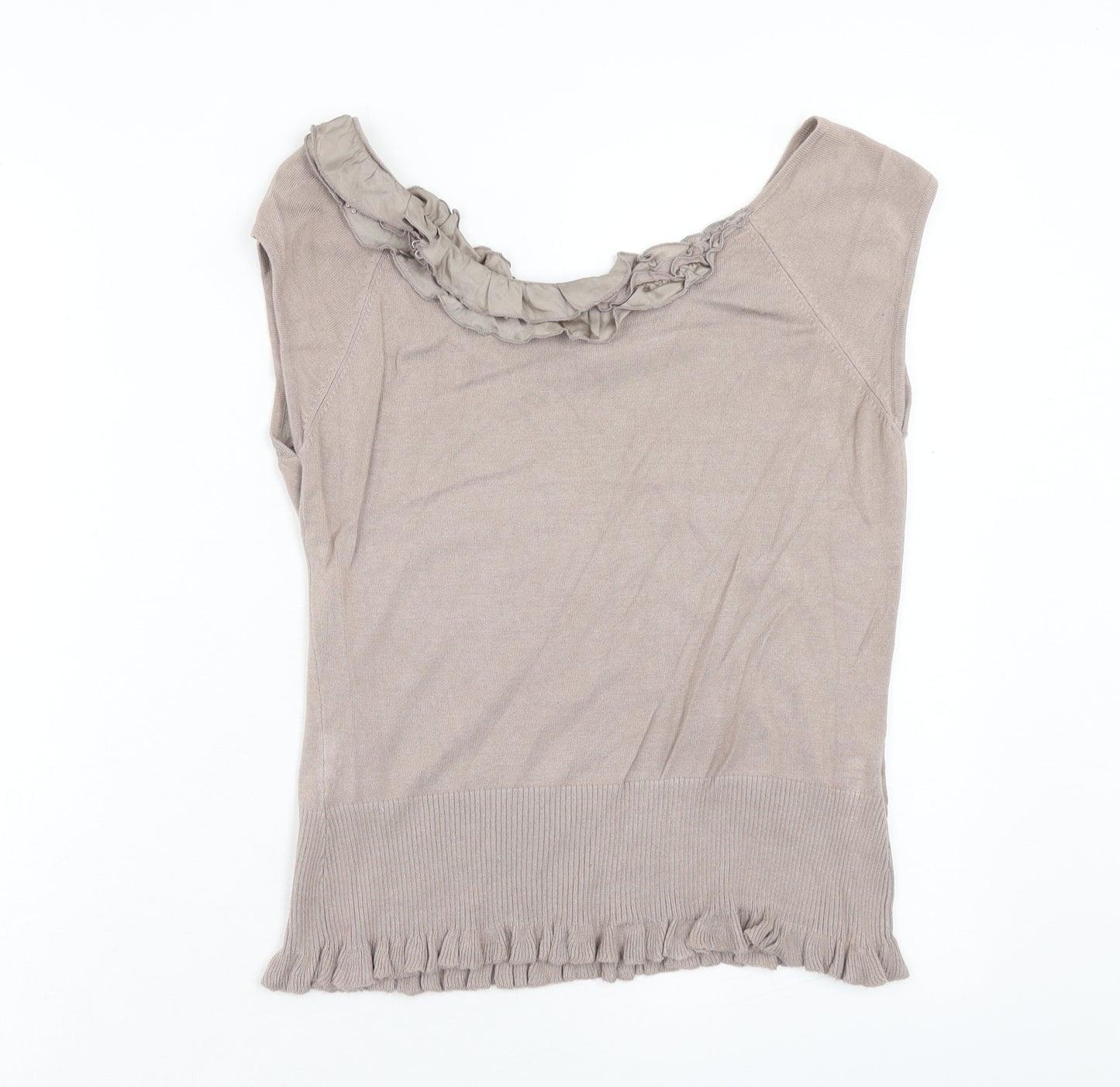 Laura Ashley Womens Brown Viscose Basic Tank Size 14 Scoop Neck
