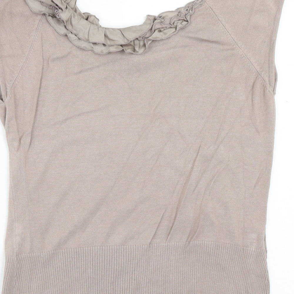 Laura Ashley Womens Brown Viscose Basic Tank Size 14 Scoop Neck