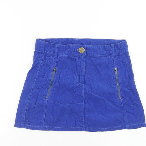 NEXT Girls Blue Cotton Cargo Skirt Size 12 Years Regular Zip