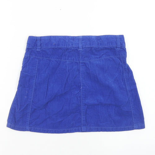 NEXT Girls Blue Cotton Cargo Skirt Size 12 Years Regular Zip