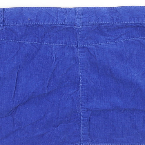 NEXT Girls Blue Cotton Cargo Skirt Size 12 Years Regular Zip