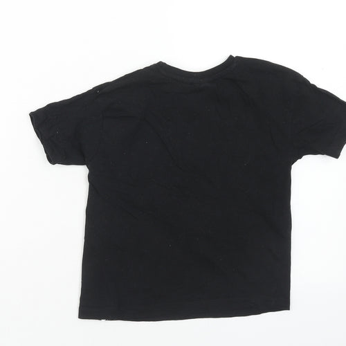 Primark Boys Black Cotton Basic T-Shirt Size 3-4 Years Round Neck Pullover - Jurassic World