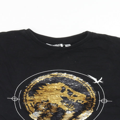 Primark Boys Black Cotton Basic T-Shirt Size 3-4 Years Round Neck Pullover - Jurassic World