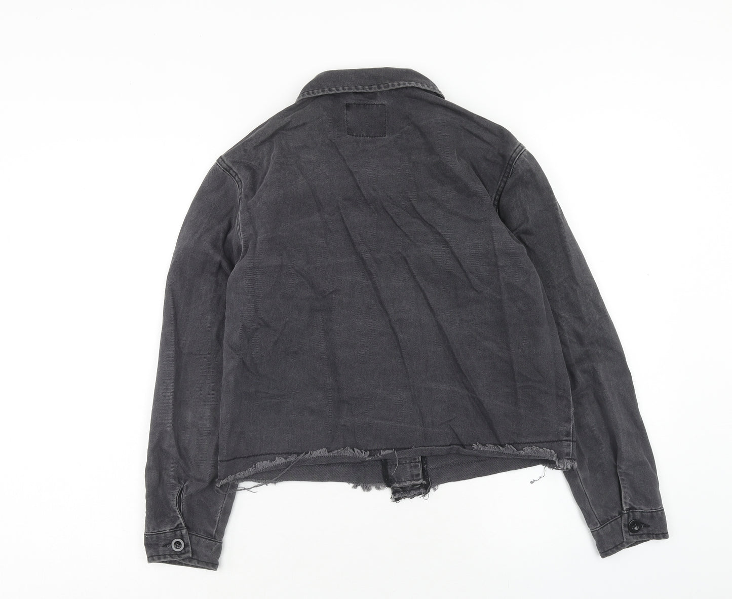 Denim & Co. Womens Black Jacket Size 10 Button