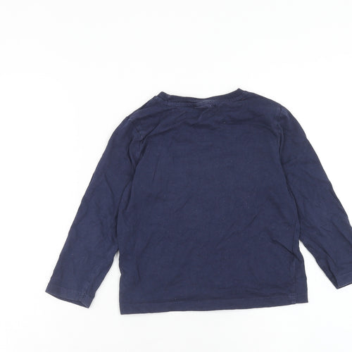 F&F Boys Blue Cotton Basic T-Shirt Size 4 Years Round Neck Pullover - Marvel