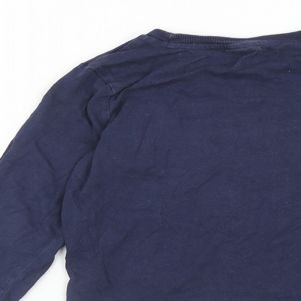 F&F Boys Blue Cotton Basic T-Shirt Size 4 Years Round Neck Pullover - Marvel
