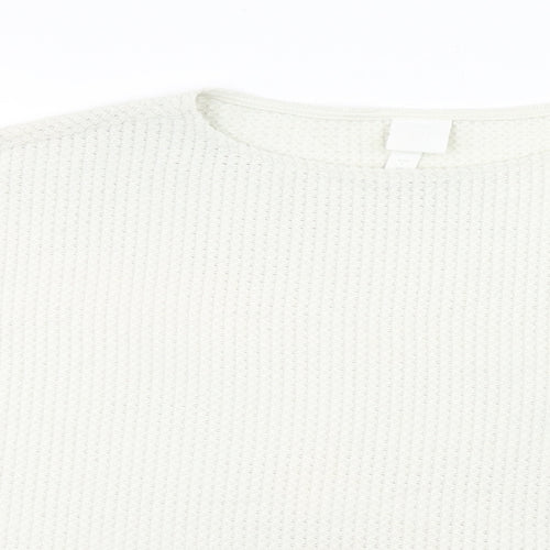 H&M Womens Ivory Round Neck Polyester Pullover Jumper Size L
