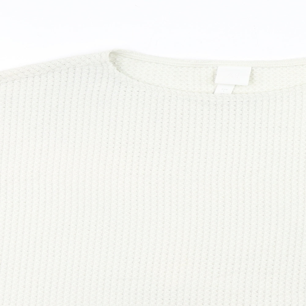 H&M Womens Ivory Round Neck Polyester Pullover Jumper Size L