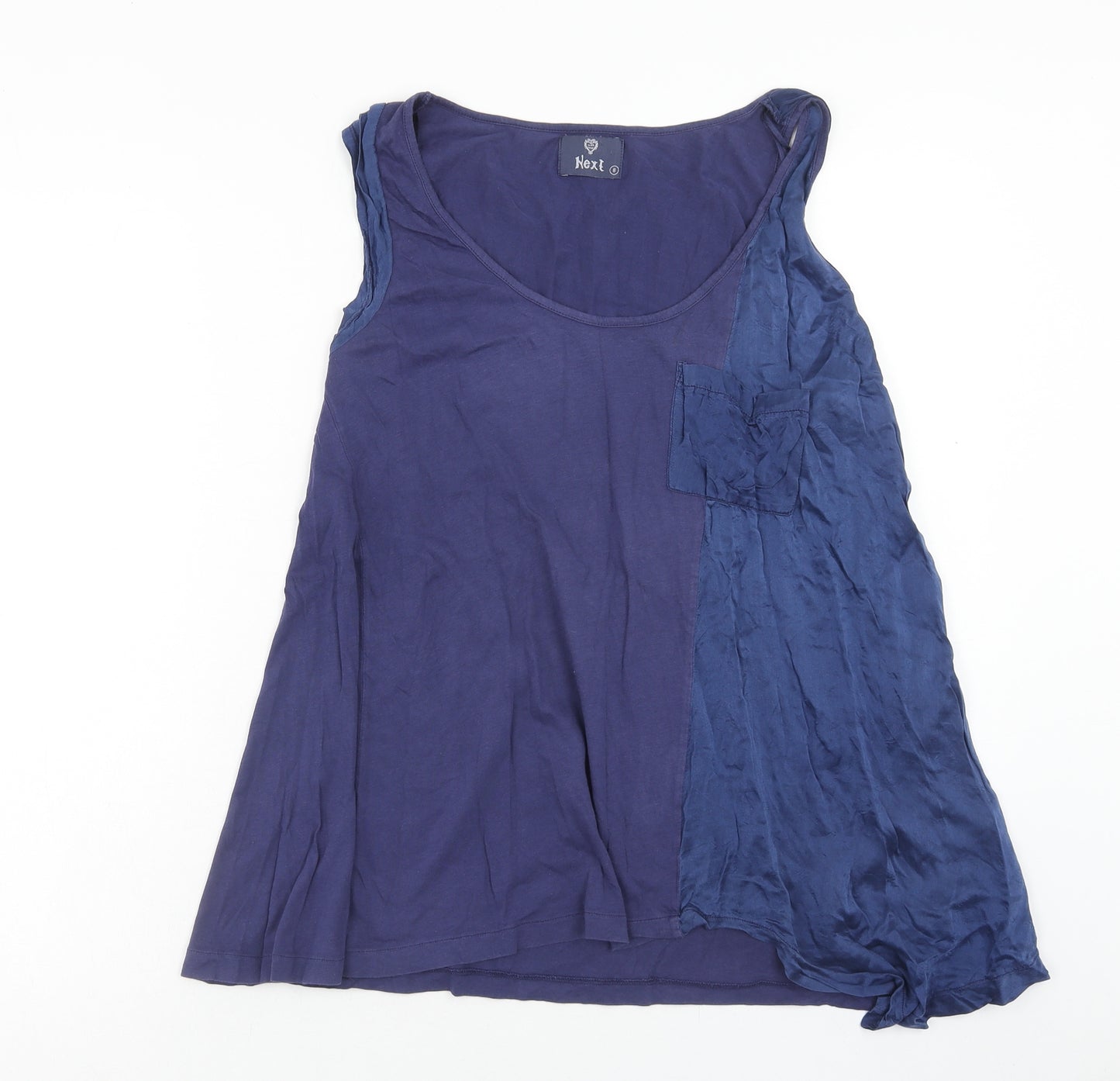 NEXT Womens Blue Cotton Basic Tank Size 8 Scoop Neck