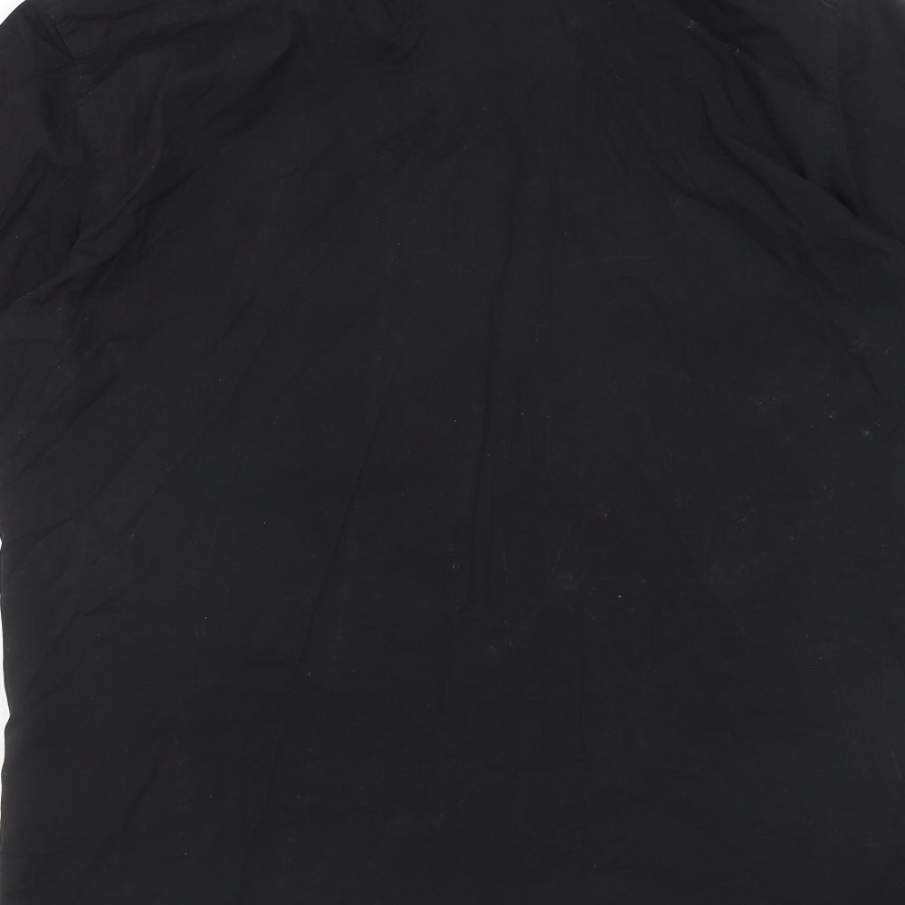 Taylor & Wright Mens Black Cotton Button-Up Size 17 Collared Button