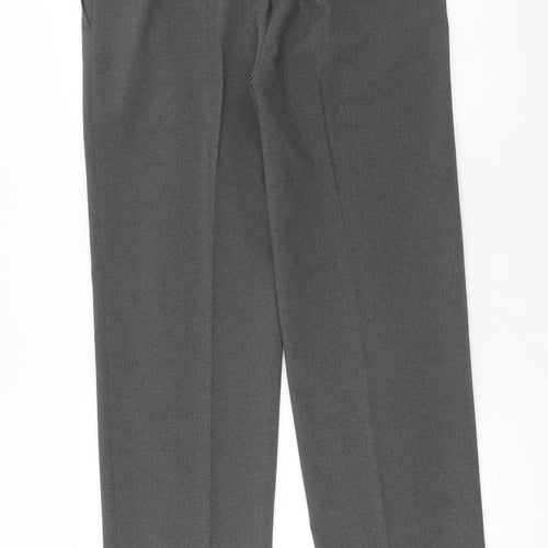 Debenhams Mens Grey Polyester Dress Pants Trousers Size 34 in L33 in Regular Hook & Eye