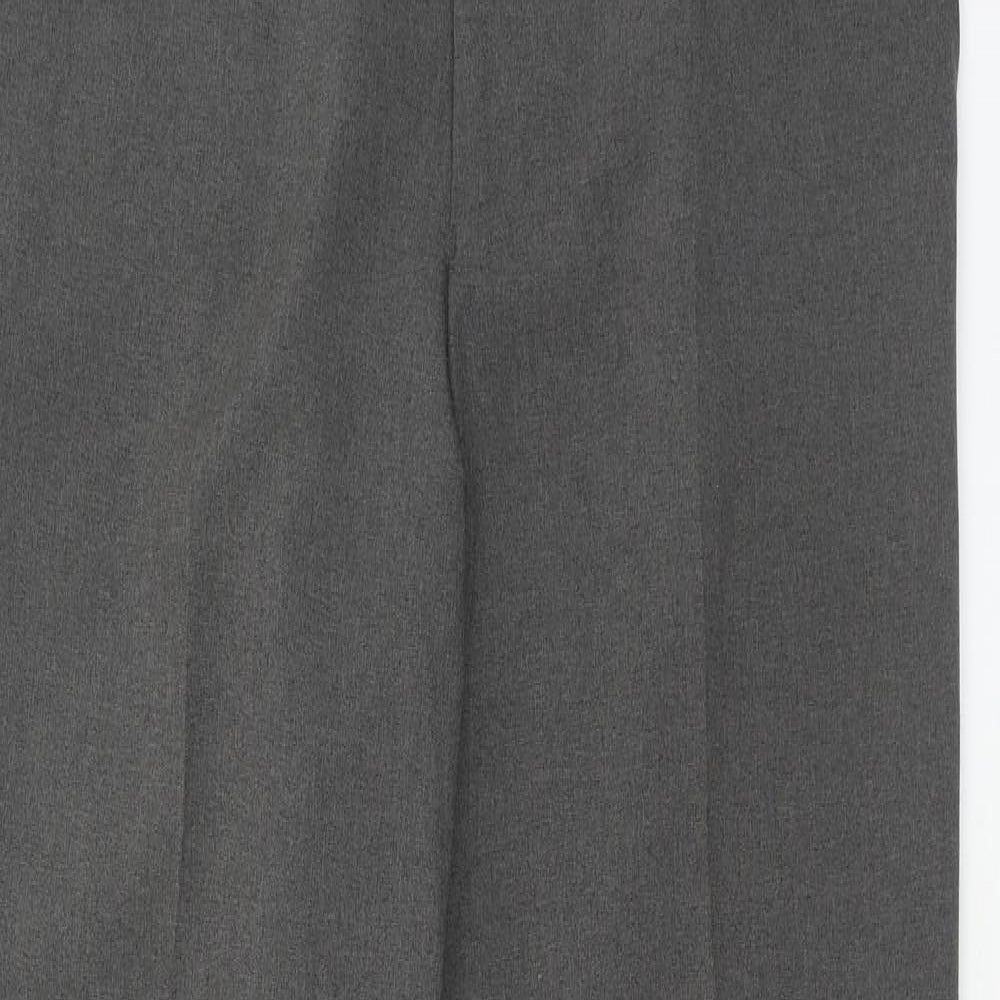 Debenhams Mens Grey Polyester Dress Pants Trousers Size 34 in L33 in Regular Hook & Eye