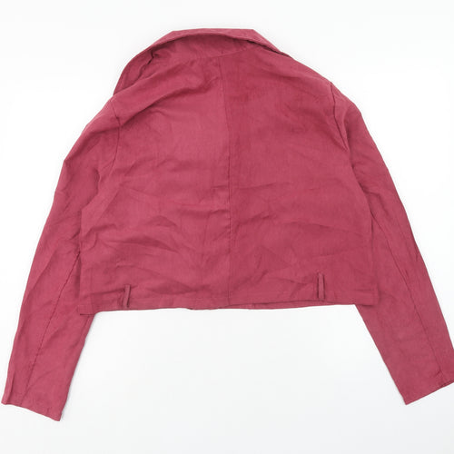 Boohoo Womens Purple Jacket Size 18 Zip
