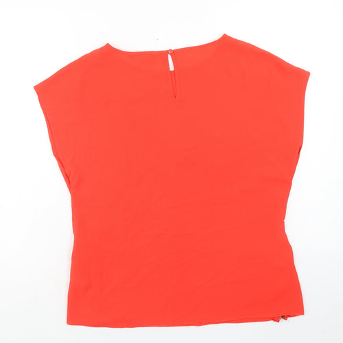 Dorothy Perkins Womens Red Polyester Basic Blouse Size S Boat Neck