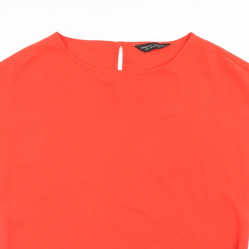 Dorothy Perkins Womens Red Polyester Basic Blouse Size S Boat Neck