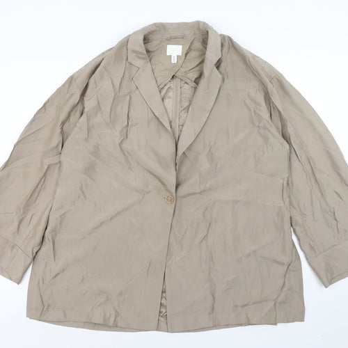 H&M Womens Brown Jacket Blazer Size L Button
