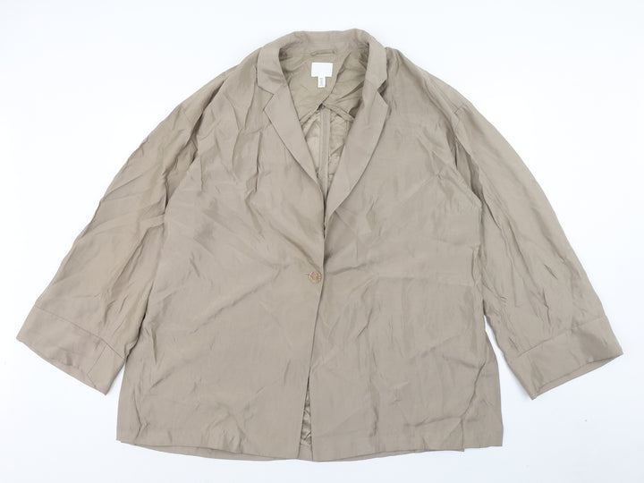 H&M Womens Brown Jacket Blazer Size L Button
