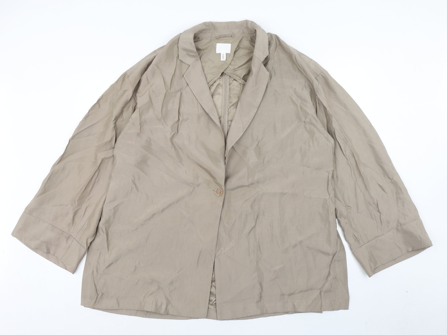 H&M Womens Brown Jacket Blazer Size L Button