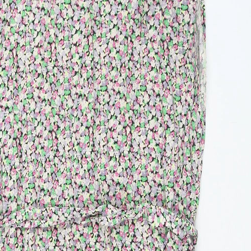 Only Womens Multicoloured Floral Viscose Shift Size L Boat Neck Button