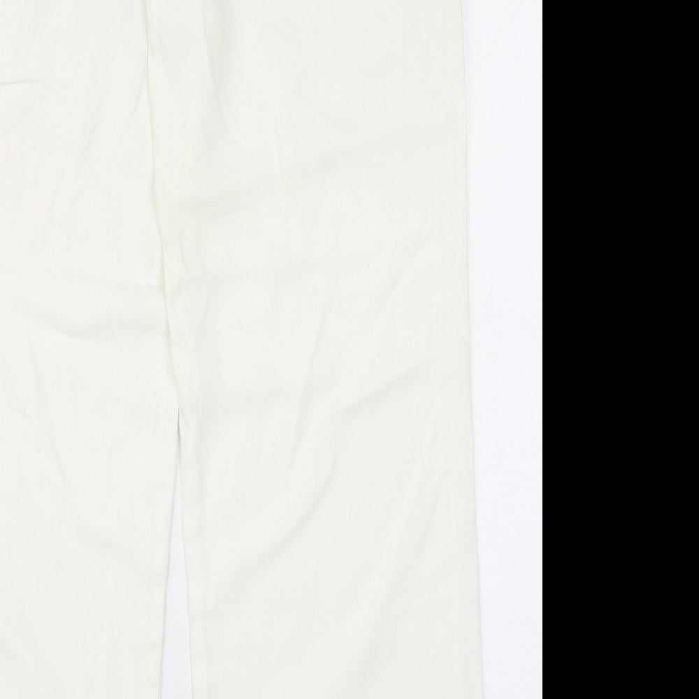 Cherokee Womens White Linen Trousers Size 8 Regular Zip