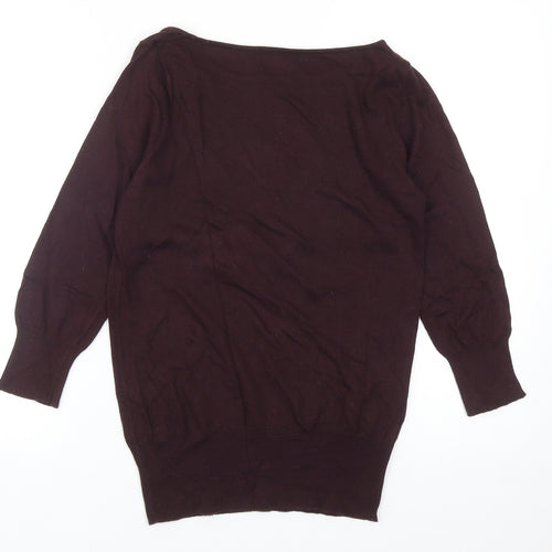 NEXT Womens Purple Round Neck Cotton Pullover Jumper Size 6 - Hearts