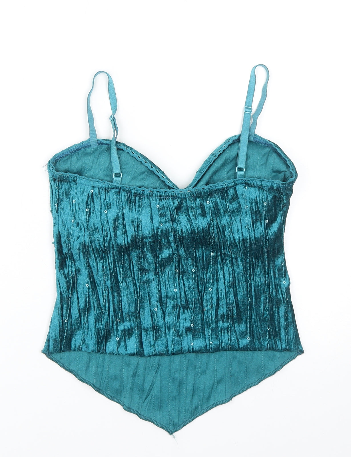 Catch One Womens Blue Polyester Camisole Blouse Size M Sweetheart